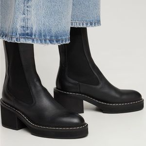 Khaite Calgary Chelsea Black Leather Boots